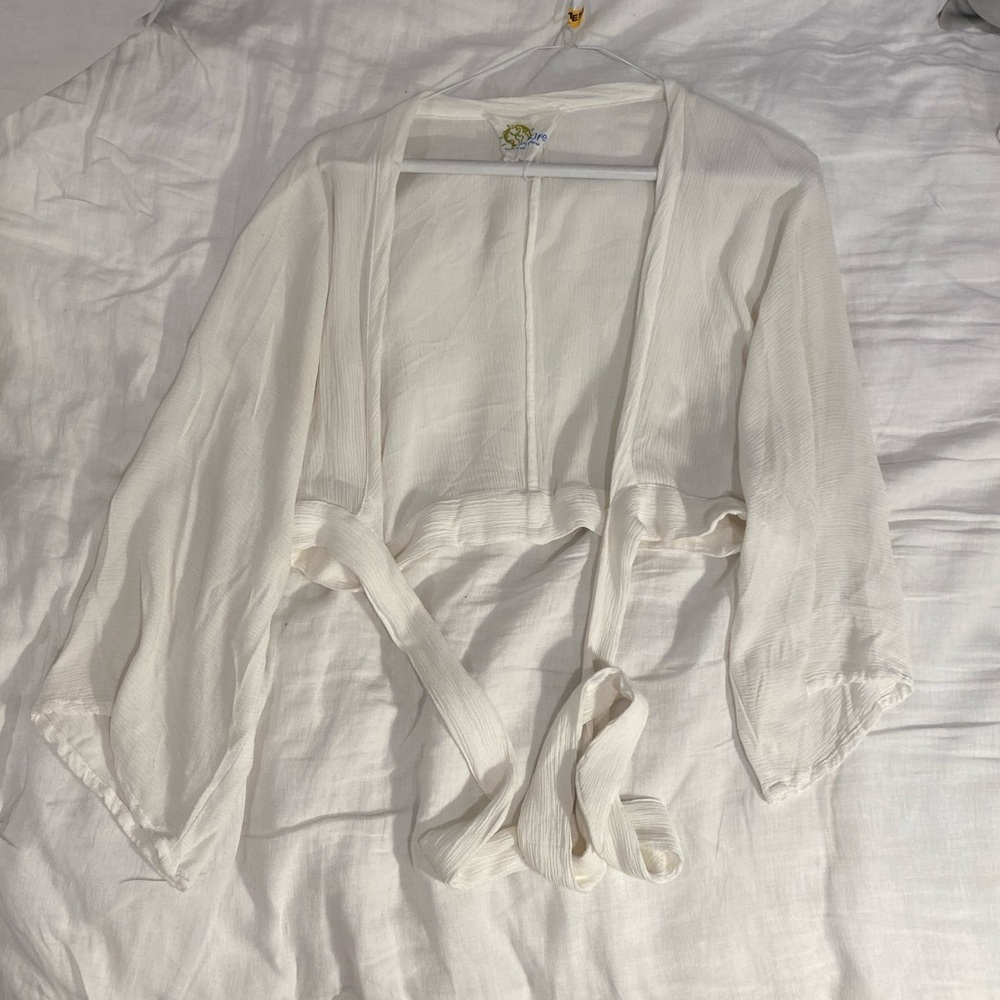 PLANET BLUE TIE TOP